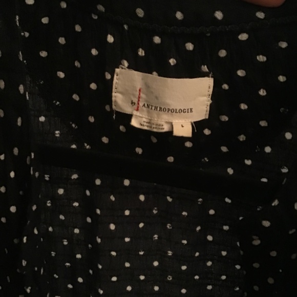 Anthropologie Women’s Black Polka Dot Pattern Top - Picture 5 of 7